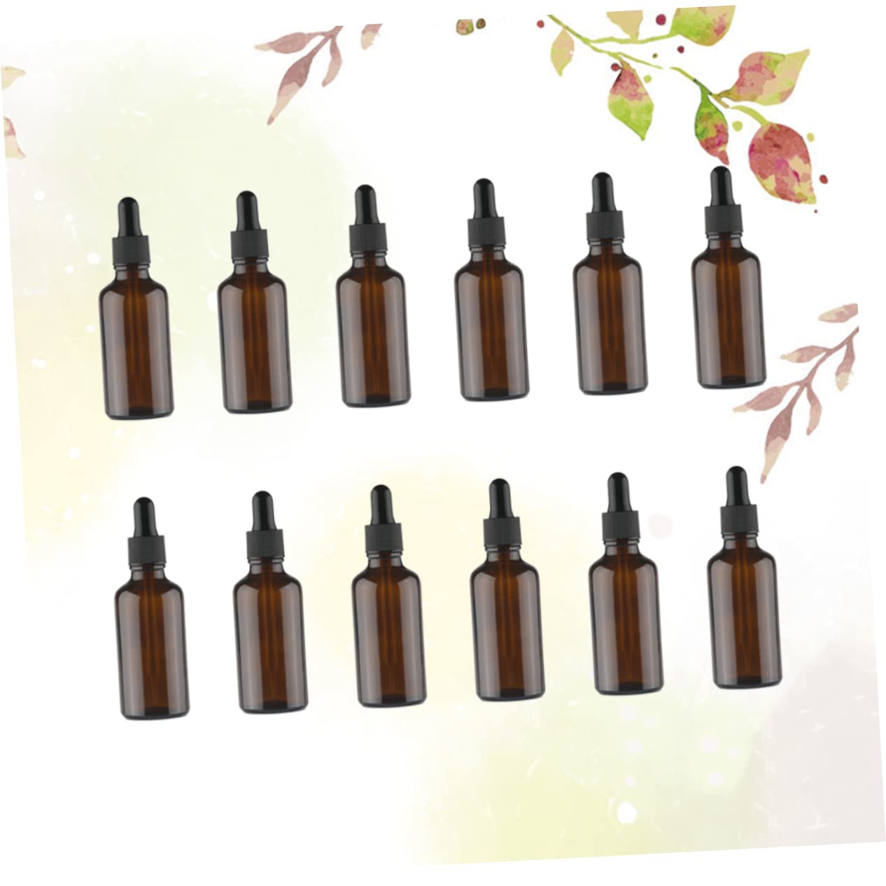 Healeved 12 Stück 30 Ml Braunglas Tropfflaschen für Ätherische Öle Nachfüllbar Silikonpipette Transparent Reiseaccessoires Wiederverwendbar