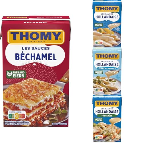 Bundle aus THOMY Les Sauces Béchamel, Hollandaise, Hollandaise légère, Hollandaise für Gemüse (4 x 250ml)