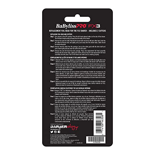 Image of BaBylissPRO FX3 Professional High- Speed Replacment Double Foil Shaver Head with 2 Cutters
