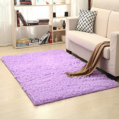 RuiHome Indoor Modern Shag Area Rug Baby Nursery Sitting Room Boys Girls Bedroom Bedside Hallway Floor Mat for Hardwood Surfaces Non-Toxic 31