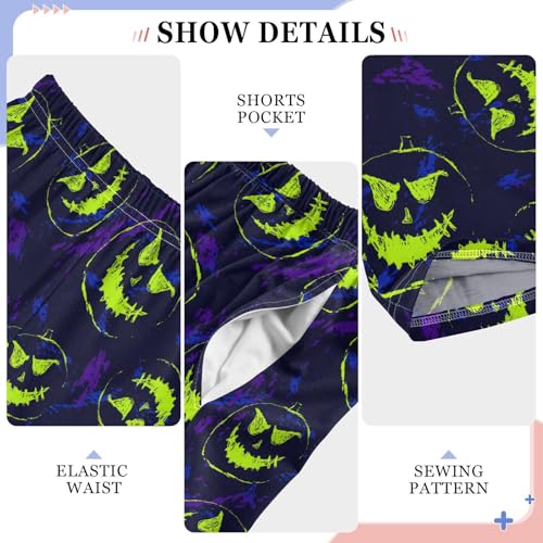 Retro Pumpkin Boys Long Pants Soft Trousers Elastic Waist Kids Lounge Bottoms with Pockets S-XL4