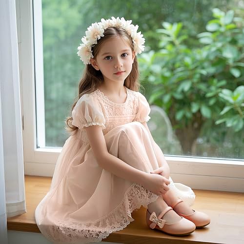 Image of Felix & Flora Toddler Flower Girl Dress Shoes - Baby Girl Ballet Mary Jane Flats for Party School Wedding