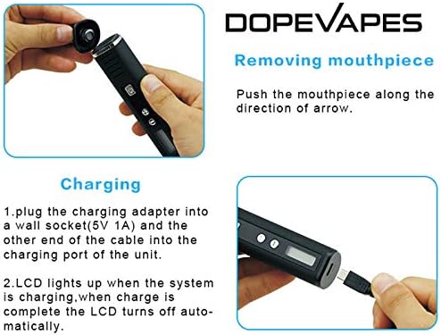 Pathfinder V2 Dry Herb Vaporizer by DopeVapes, 1800mAh Battery, Large 1g Chamber, LCD Screen, Advanced Variable Temperature Control (Noir)