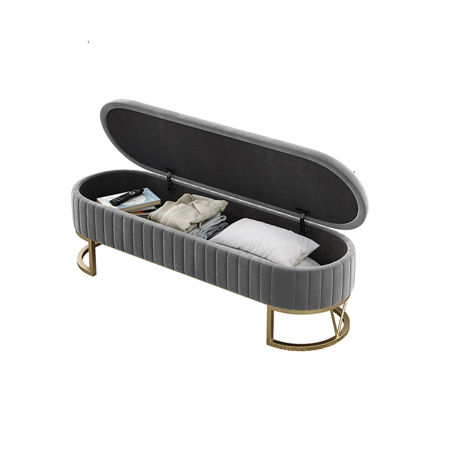 Banc de bout de lit en velours moderne pour chambre à coucher