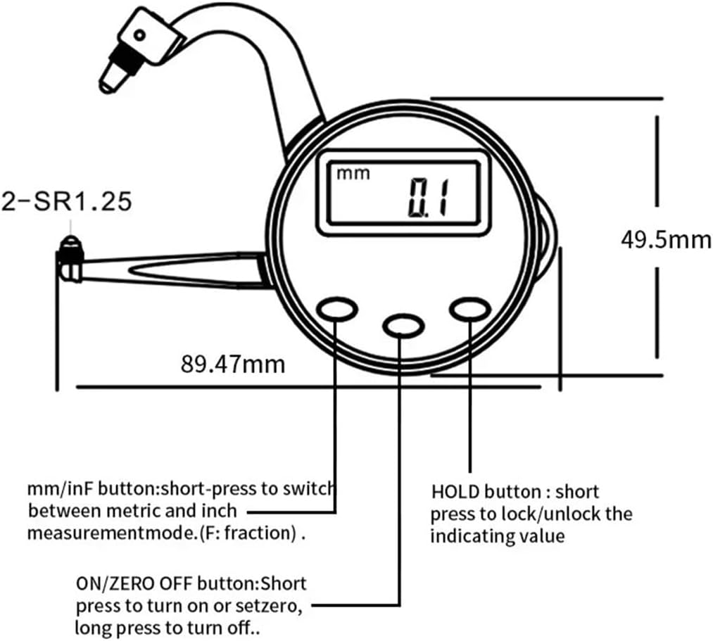 0-25mm Outside Caliper Thickness Gauge Measurment for Thickness of Tube/Steel Plate/Lens