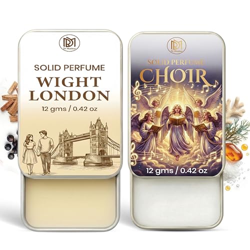 Image of Dr.Mashur Solid Perfume |wight london&Choir Alcohol Free Wax Perfume Balm, Long Lasting | Pocket Tin 12g, Pack Of 2| Non Greasy Smooth Glide, Travel Friendly Men And Women