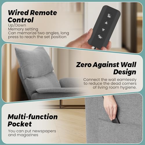 Sillón reclinable con masajes y calefacción Gris miniatura 6