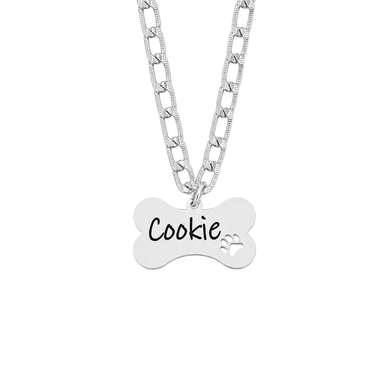 Personalized Dog ID Tag with Chain | Silver Plated | Custom Crafted | Smooth Finish | Long Lasting Shine | Festive Celebration | Stylish Accessory-image-44