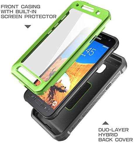Galaxy S7 Active Case, SUPCASE Full-Body Rugged Holster Case with Built-in Screen Protector for Samsung Galaxy S7 Active, Unicorn Beetle PRO Series (Not Compatible with Galaxy S7) (Green/Gray)