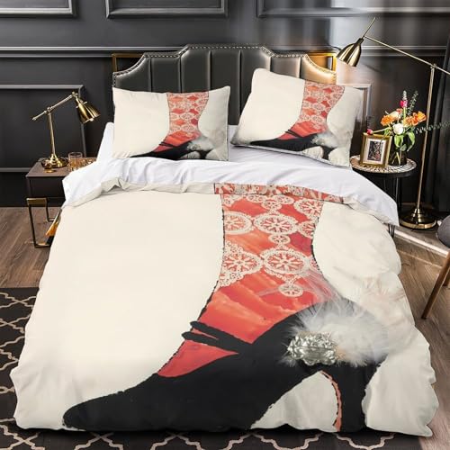 Housse de couette cascade anti-acarien en microfibre douce avec zip - 2