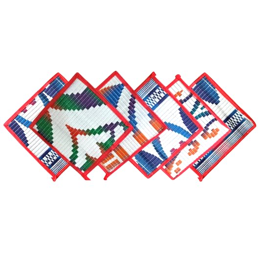 AASAN Decorative PVC Printed Pooja Mat for Floor | Non-Slip Washable Aasan for Temple, Meditation, and Festive Occasions Pack of 6-picture-14