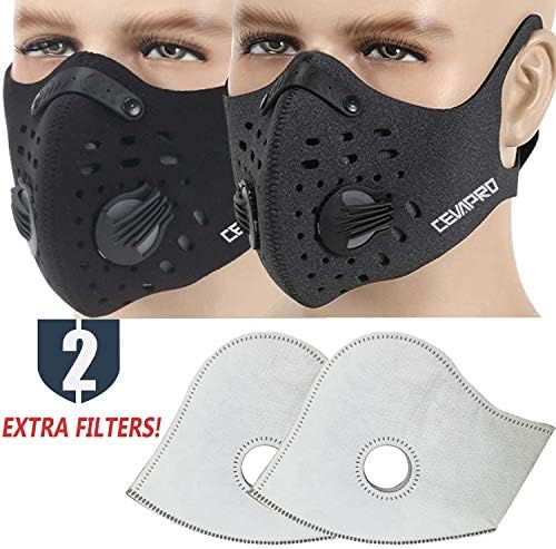 MoHo Dust Filter, Upgrade Version Activated Carbon Dust Respirator Windproof Foggy Haze Filter Motorcycle Bicycle Cycling Half Face Filter for Outdoor Activities (Black+Gray)