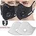 MoHo Dust Mask, Upgrade Version Activated Carbon Dustproof Mask Windproof Foggy Haze Anti-Dust Mask Motorcycle Bicycle Cycling Half Face Mask for Outdoor Activities (Black+Gray)