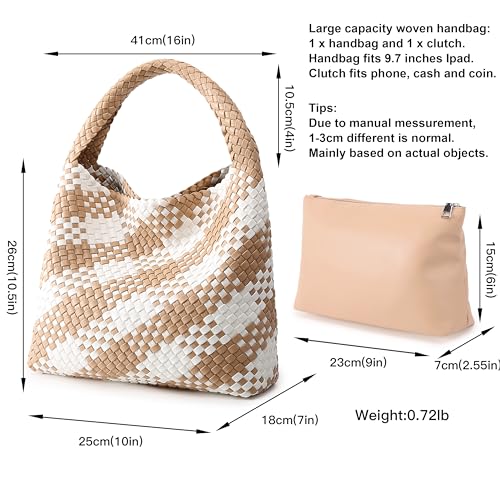 Image of Vegan Leather Purses for Women, Handmade Purses and Handbags Summer Beach Travel Tote Shoulder Bag | WOVEN