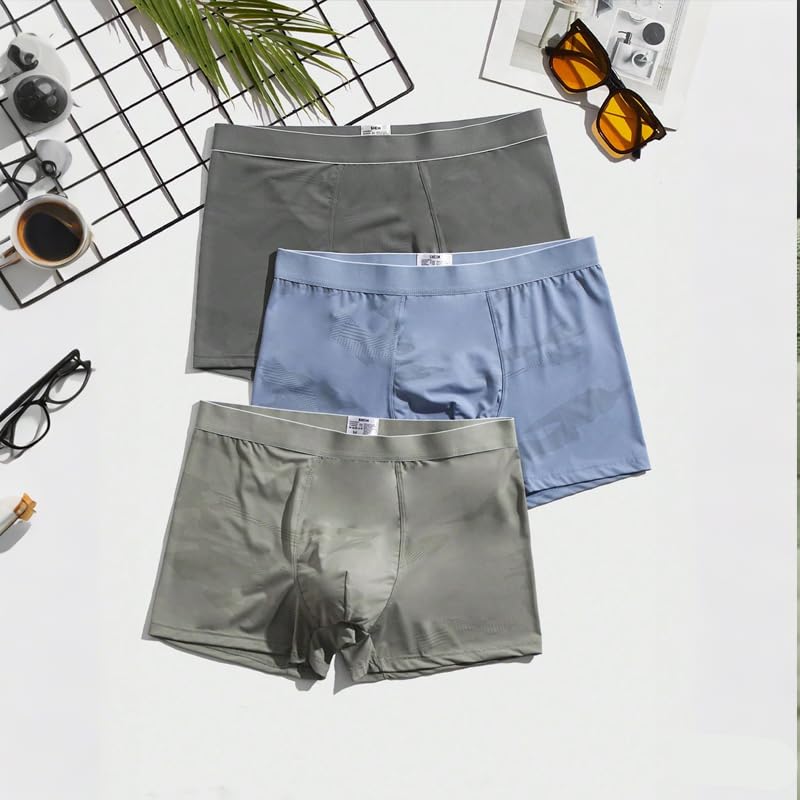 3Pcs Men's Underwear, High Elastic Design, Comfortable Breathable, Boxer Briefs2