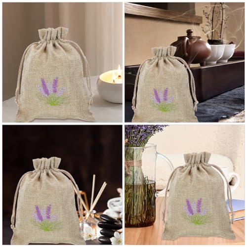 Cabilock 5 bolsas vacías de lavanda con cordón delicado miniatura 6