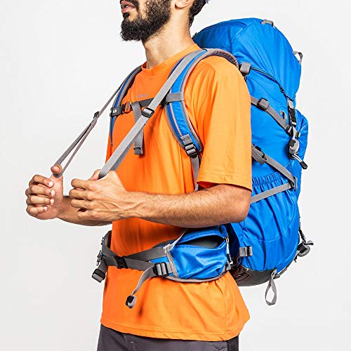 Mochila Cargueira Mountaineer 40+5L - Com Rain Cover Curtlo Azul