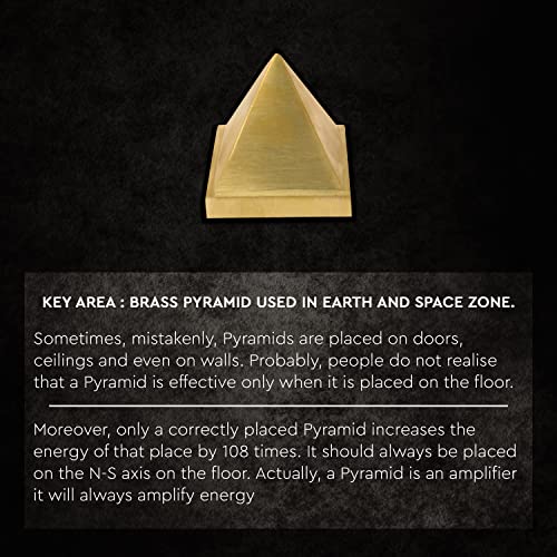 Image of Vastu Solid Brass Pyramid |2.5-Inch |Weight- 830gm Approx | Pyramid for Positive Energy, Health & Wealth | Remedies for Home & Office | Entrance - SW, WEST | Pack of 1