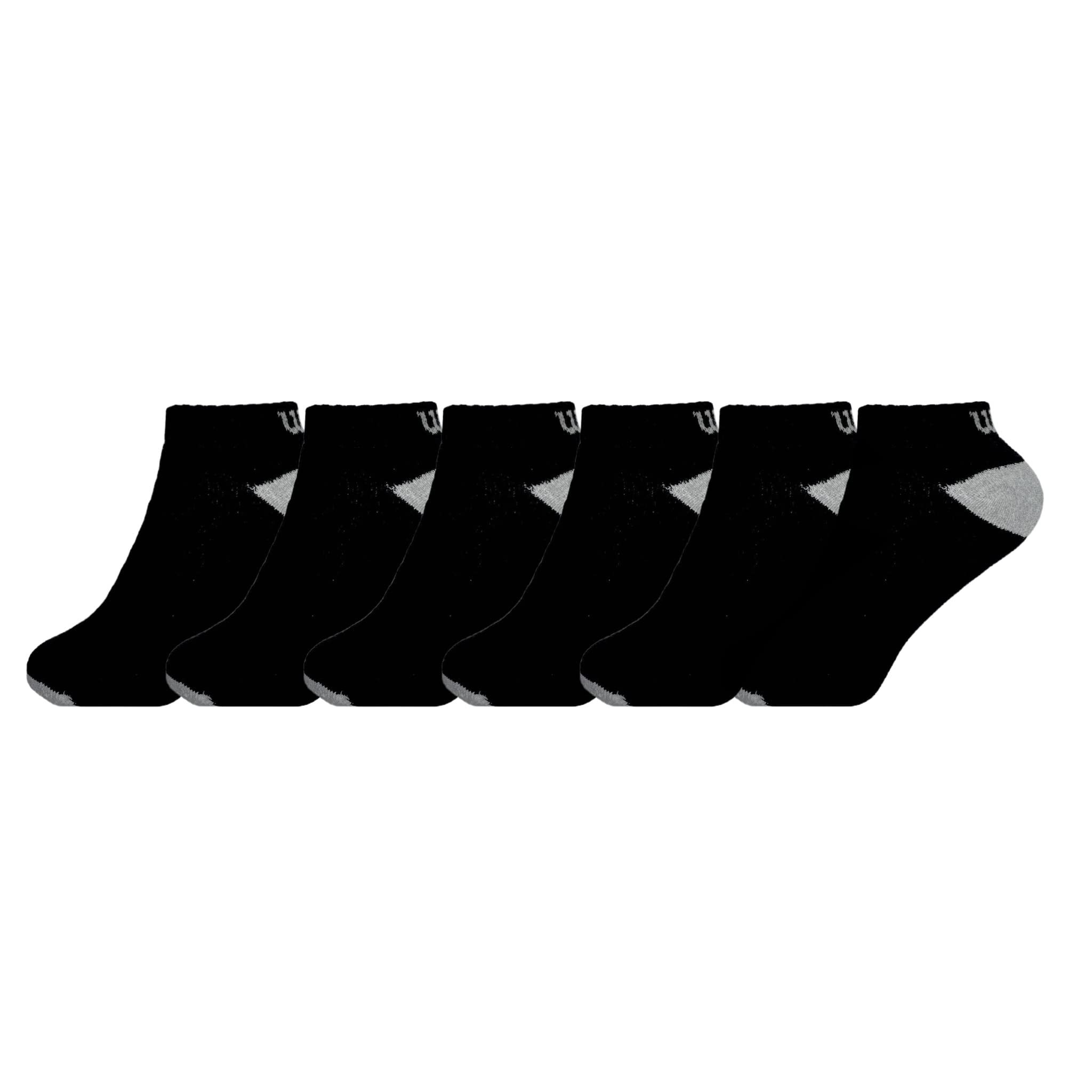 WilsonMen's 6 Pack Low Cut Half Cushion Socks Multipack, Blk/AST Accents, One Size