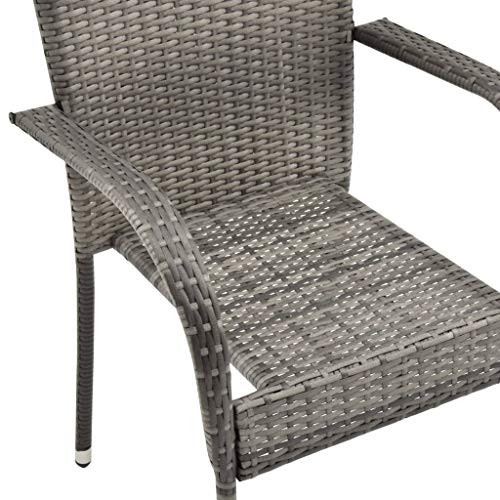 Ensemble de table et chaises empilables en polyrotin pour optimiser l'espace de votre balcon - 7