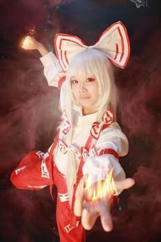 森森仙　藤原妹紅　セット済みウィッグ＋コスプレ衣装　Lサイズ　新品　東方 51b-xFGQAoL._AC_UY350_.jpg