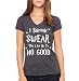 Juniors I Solemnly Swear That I Am Up To No Good Funny V-Neck T-Shirt,SMALL / Juniors Form Fit,Dark Heather