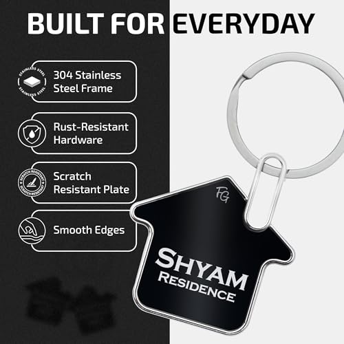 Image of Customized Key Chain for Home - Personalized House Keychain with Name | Unique Key Rings for Home Use | Customised Engraved Keychain Gift for Men & Women