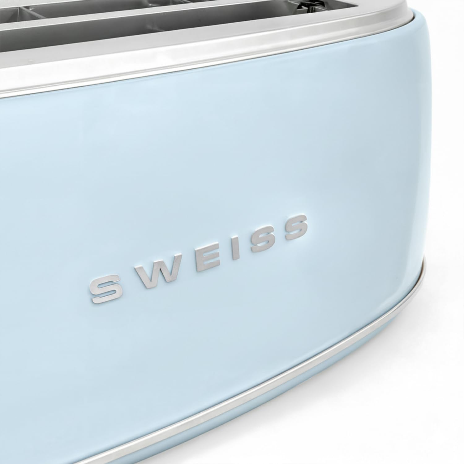 SWEISS Tostapane GRV6 Vintage, 2 Tostapane, 6 livelli di potenza, funzione scongelamento, funzione baguette, tostatura rapida e uniforme, facile da pulire, cassetto briciole, blu, 1500 W