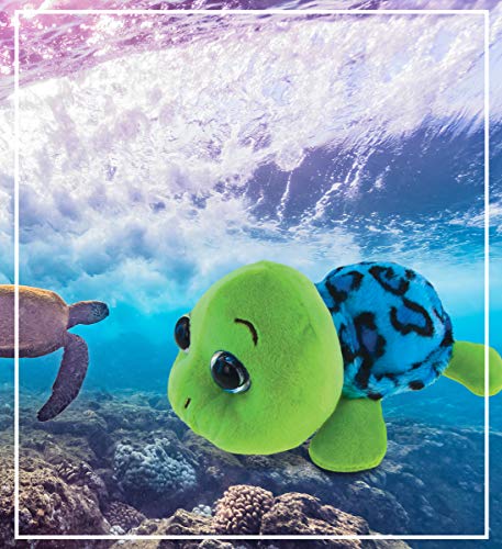 Puzzled Blue Shell Sea Turtle Big Eye Plush 6 Inch #TOP6