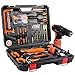 Price comparison product image LETTON Tool Kit with Drill 16.8V Cordless for 60 Accessories Home Cordless Repair Kit Tool Set