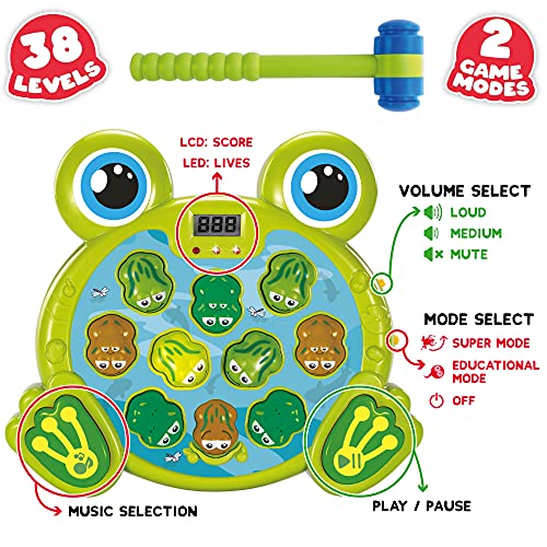 Milly & Ted Whack A Frog Spiel – lustige Kinder-Brettspiele für 3, 4, 5 und 6 Jahre alte – interaktives Spielzeug für 3… – Bild 4