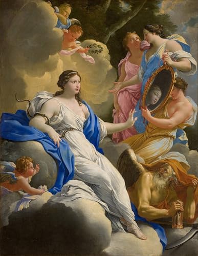 Tableau impressions d'art mural Simon Vouet Allégorie de la Prudence poster chambre 60x90