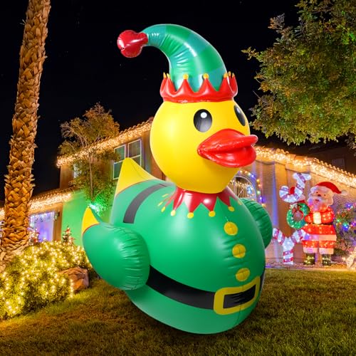 1 Pcs 4.6 Feet Christmas Giant Inflatable Elf Duck Outdoor Decora...