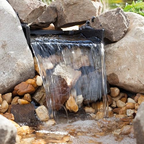 Pontec PondoFall, schwarz - Quellelement, Auslauflippe für Bachlauf und Wasserfall, Wasserdurchflussmenge 1000-4000 l/h