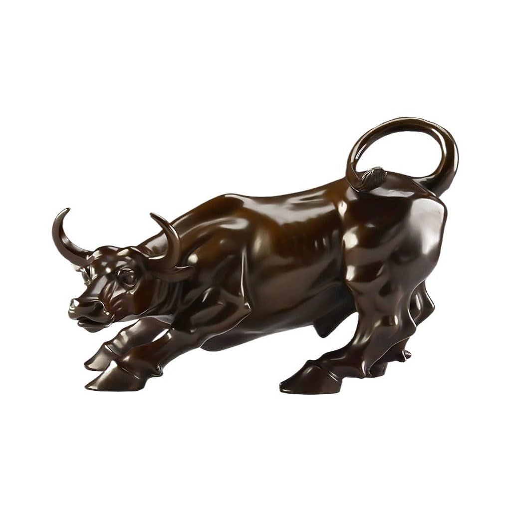 IUokLU Statue Office Desktop Brass Cow Ornaments Home Creative Bookshelf Sculpture Crafts Brass Figurine