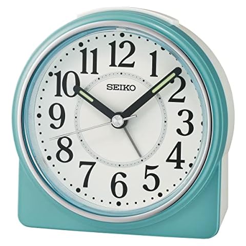 Seiko EU Alarm Clock in Turquoise & White Cover