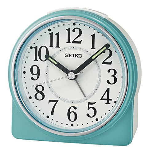 Seiko Clock alarm clock QHE198L, Turquoise & White, Rund
