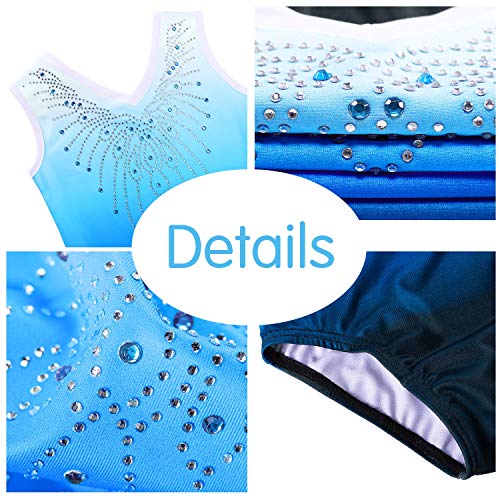 Gymnastics Leotard For Girls Shiny Diamond Ballet Dance One Piece B180_Blue_10A #TOP5