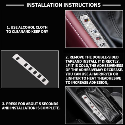 Image of Bling for Honda Car Accessory Gear Display Frame Cover Fit for 11th Gen Honda Accord Civic CR-V 2024.(Silver 7)