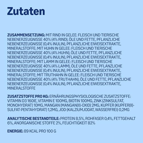 by Amazon Komplettnahrung für erwachsene Hunde, Fleischauswahl in Gelee, 1,2 kg (12 Packungen à 100g)