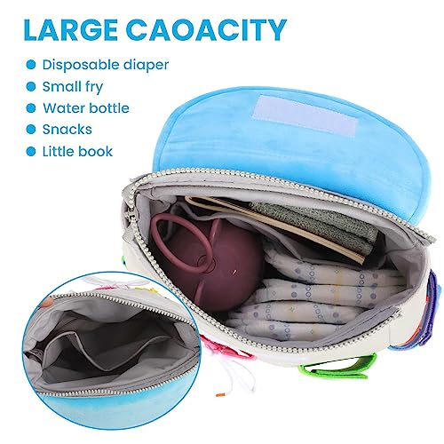 Image of Busy Board - Toddler Backpack with Buckles and Learning Activity Toys - Develop Fine Motor Skills and Basic Life Skills - Learn to Tie Shoes - Children's Travel Toy (Grey)