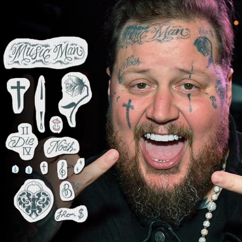 Jason DeFord Temporary Tattoos FULL Face Set - Jelly Singer Rapper Face Tattoos/Bunnie XO Tattoo