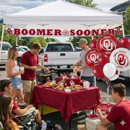 Image of Oklahoma Sooners Mylar Balloons-3 Pack-18 Inch Round Foil Style - Havercamp