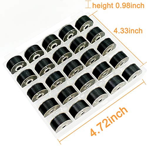 Image of New brothread 25pcs Size A SA156 Prewound Bobbin Thread -Black | 70D /2(60 Weight), Polyester Thread Sewing Thread, Plastic Sided, Used for Embroidery and Sewing Machine