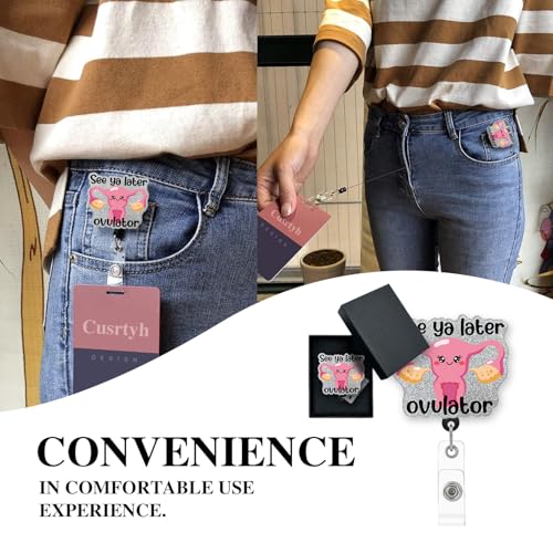 Image of See Ya Later Ovulater,Funny OBGYN Retractable Badge Reel with Alligator Clip, Gift for Obstetrics OB GYN Labor and Delivery,for Ovary Uterus Cervix Labor and Delivery Nursing Doctor Gift