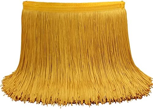 Dortrue 10 Yards of 6" Gold Fringe Trim Tassel Sewing Trim for Clothes Accessories Latin Wedding Dress DIY Lamp Shade Decoration