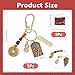 DICOSMETIC Chinese Feng Shui Keychain Brass Keychain with Cinnabar Zodiac Snake Five Emperors Money Copper Gourd Amulet Good Luck Key Chain for Home Car Backpack Purse Bag Decoration