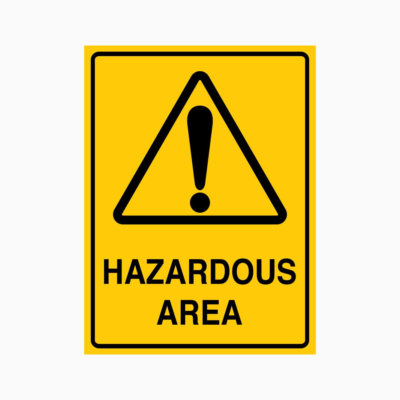 WARNING CAUTION HAZARDOUS AREA Sign, 12x8 Metal Tin Sign, general warning for hazardous zones.