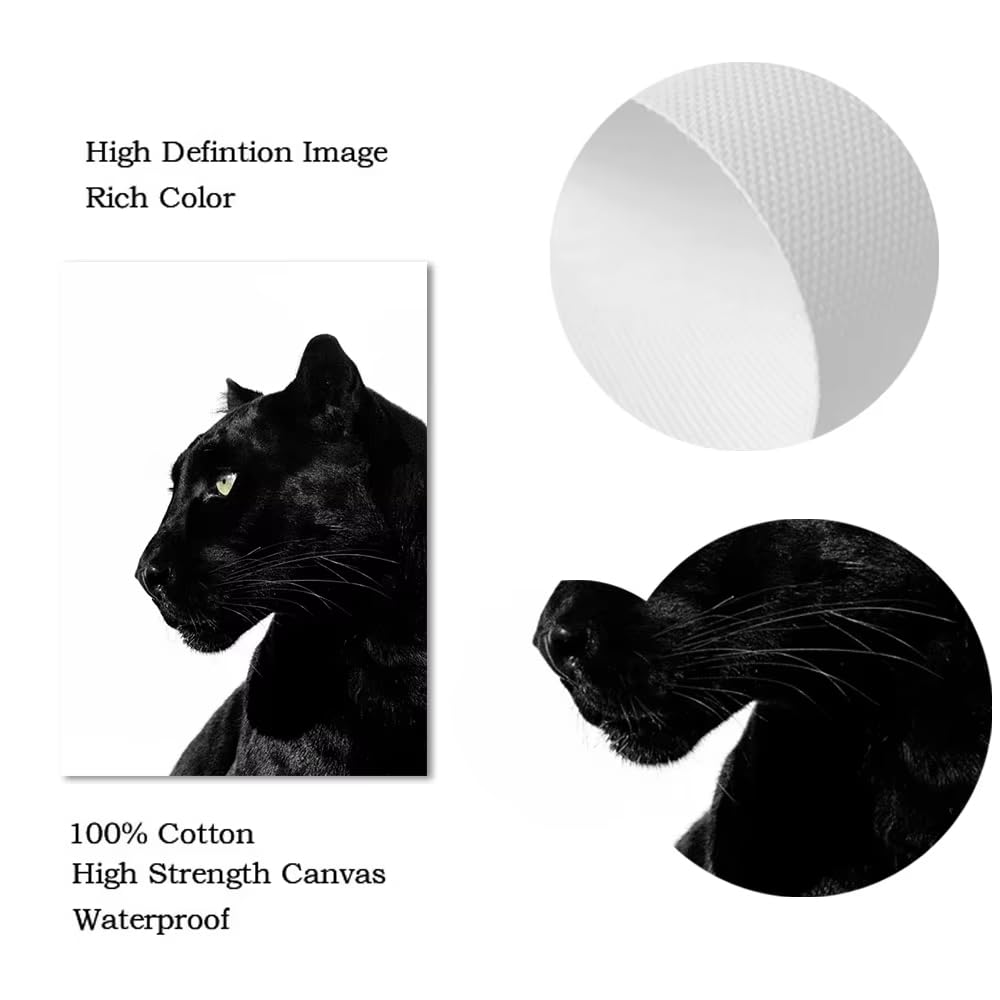 IHHGNB Láminas decorativas de leopardo y pantera en blanco y negro, lienzos, pósteres de animales, cuadros para la pared del salón, decoración del hogar (80x110cm (31x43in) x2/Sin marco)