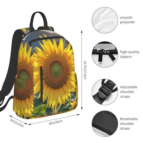 Backpack 14.7 inch Lightweight Large Bookbag The most beautiful sunflower Daypack for Travel Office Work2
